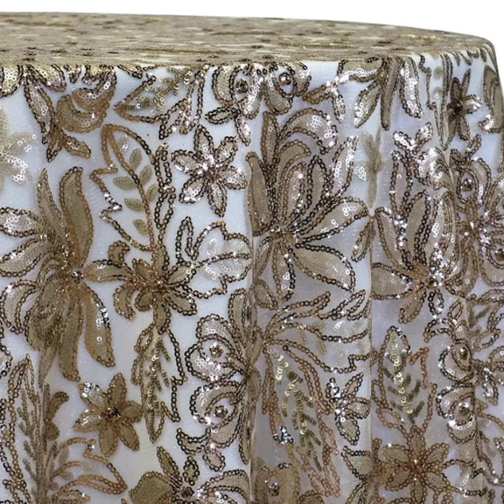 Starlight Sequins Table Linen in Champagne
