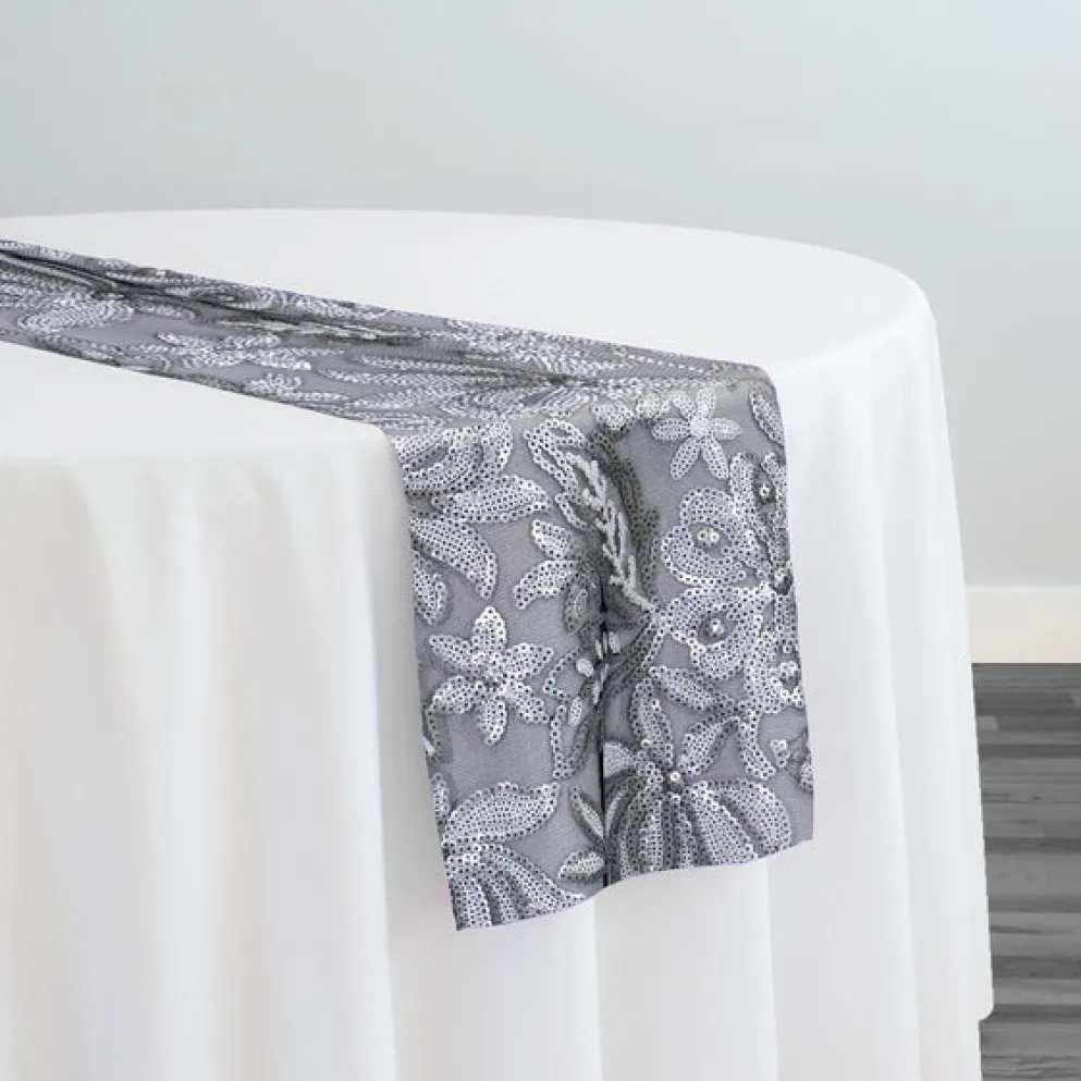 Starlight Sequins Table Runner in Silver