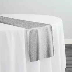 Sterling Jacquard Table Runner in Silver