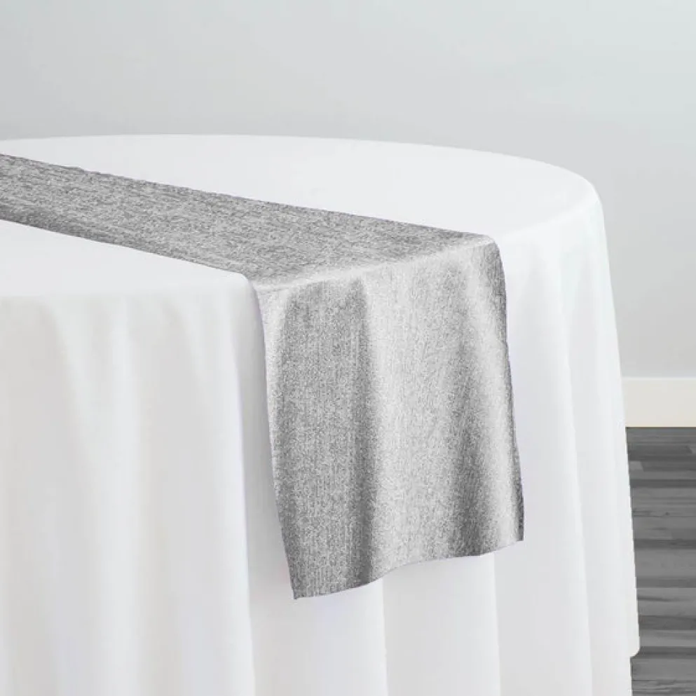 Sterling Jacquard Table Runner in Silver