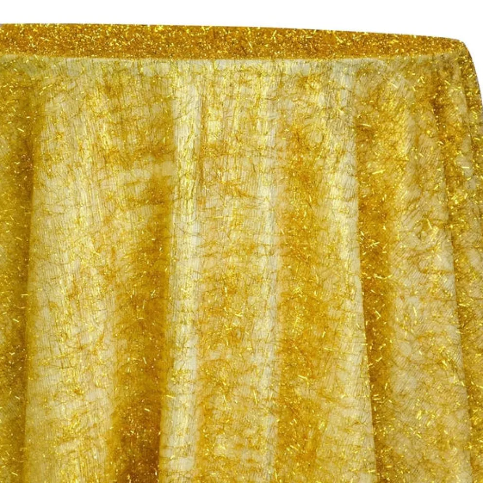 String Metallic Table Linen in Gold