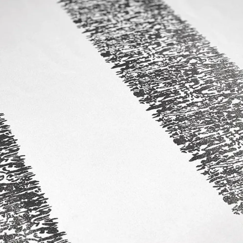 Stripe (Metallic Print) Table Linen in White and Silver