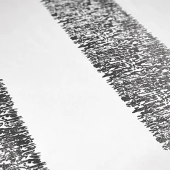 Stripe (Metallic Print) Table Runner in White and Silver