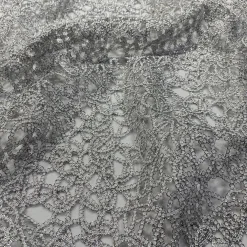 Swirl Chain Lace Table Linen in Silver