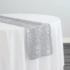 Swirl Chain Lace Table Runner in Silver