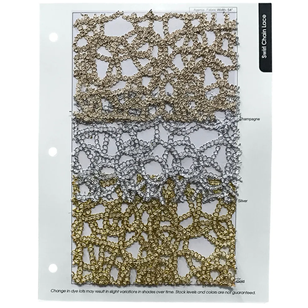Swirl Chain Lace (w/ Poly Lining) Table Napkin in Champagne