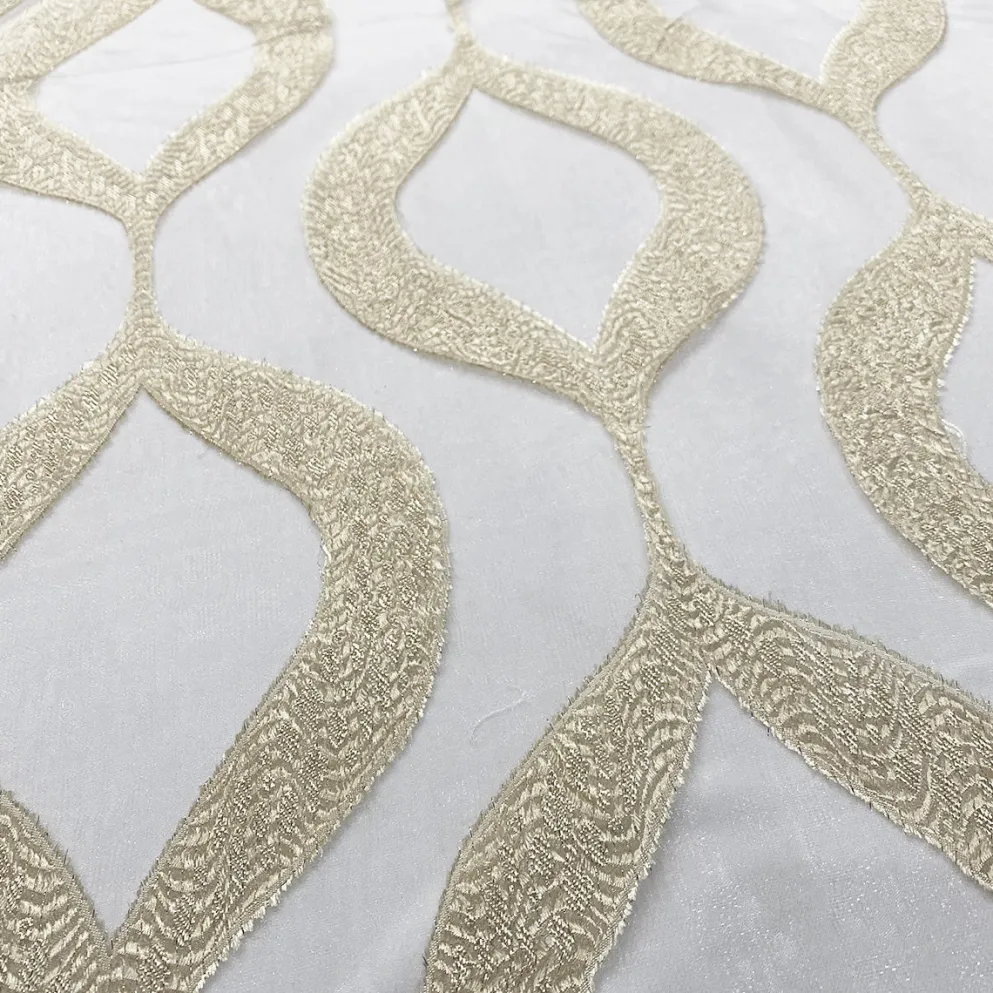 Tabriz Organza Table Linen in Champagne
