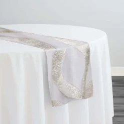 Tabriz Organza Table Runner in Ivory