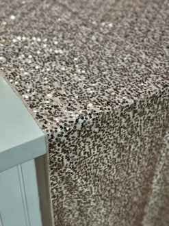 Taffeta Sequins Table Linen in Blush Shiny