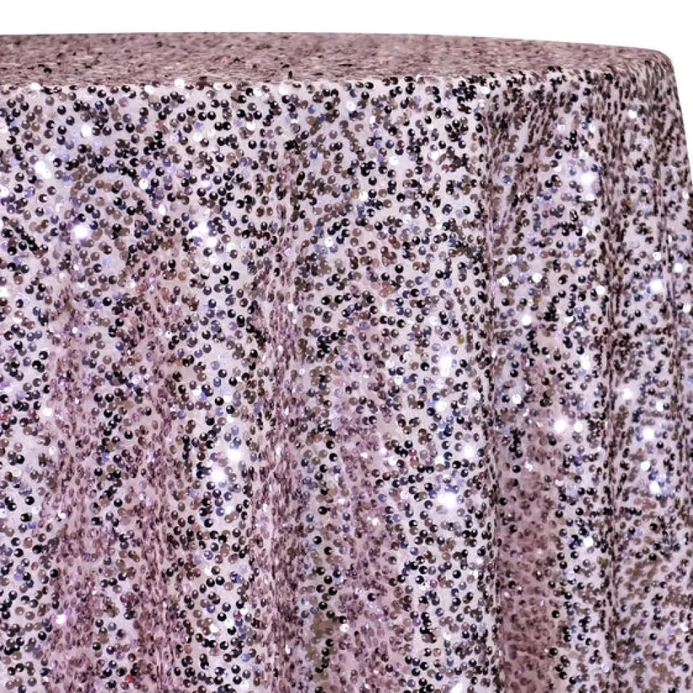 Taffeta Sequins Table Linen in Blush Shiny