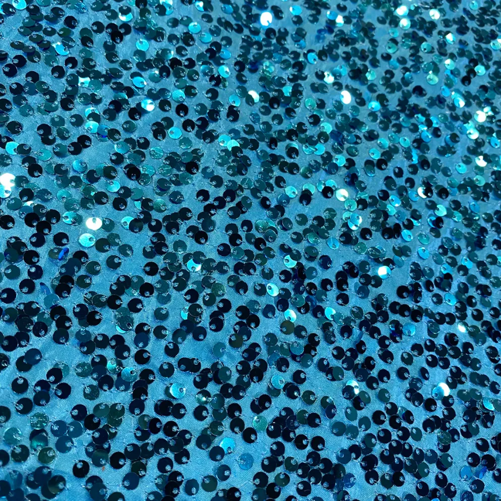 Taffeta Sequins Table Linen in Turquoise