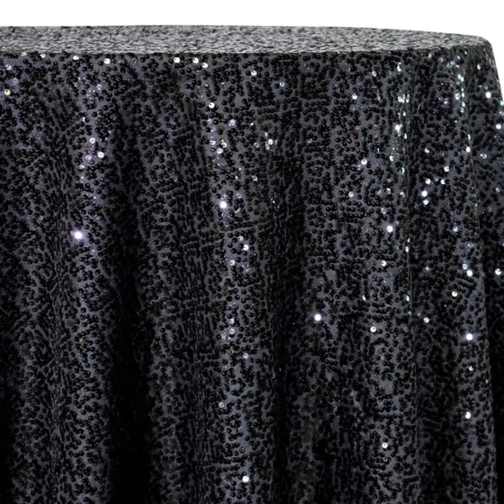 Taffeta Sequins Table Linen in Black