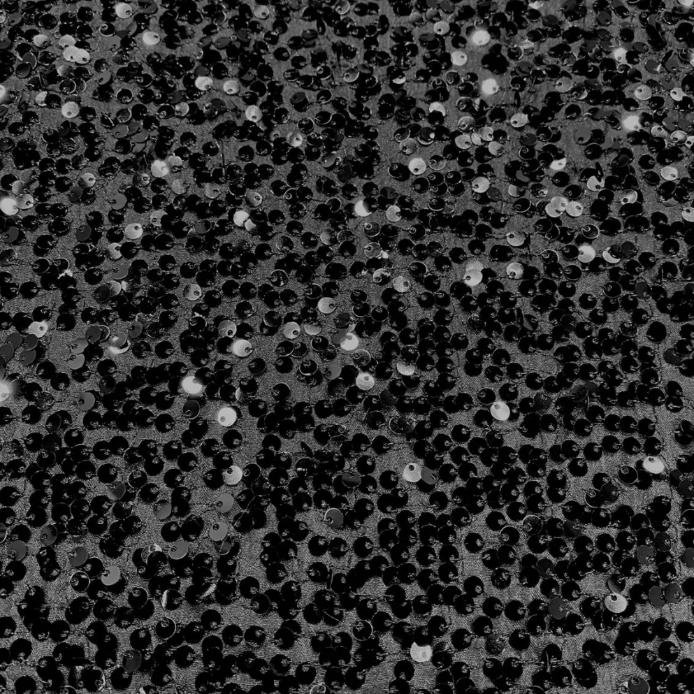 Taffeta Sequins Table Linen in Black