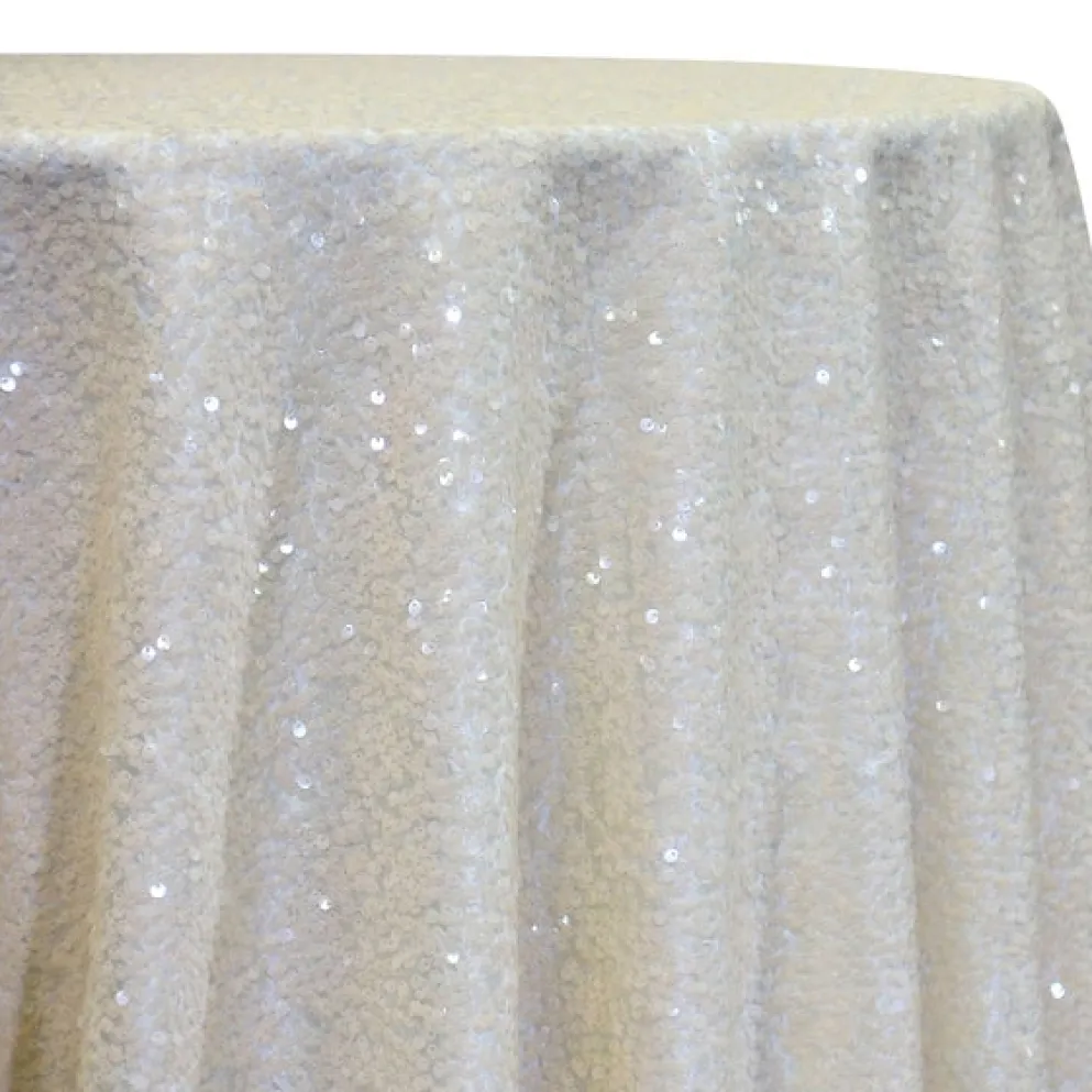 Taffeta Sequins Table Linen in Ivory