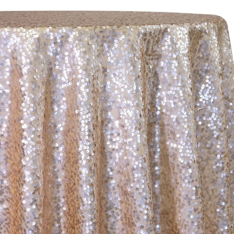 Taffeta Sequins Table Linen in Champagne
