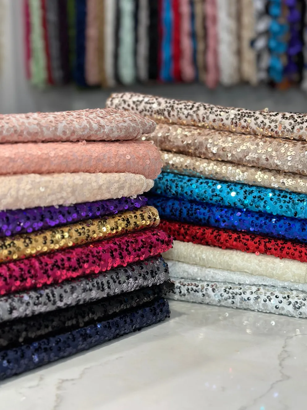 Taffeta Sequins Table Linen in Red