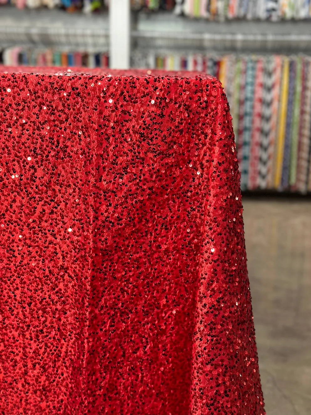 Taffeta Sequins Table Linen in Red