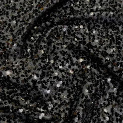 Taffeta Sequins Table Runner in Black