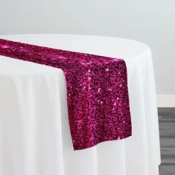 Taffeta Sequins Table Runner in Fuchsia