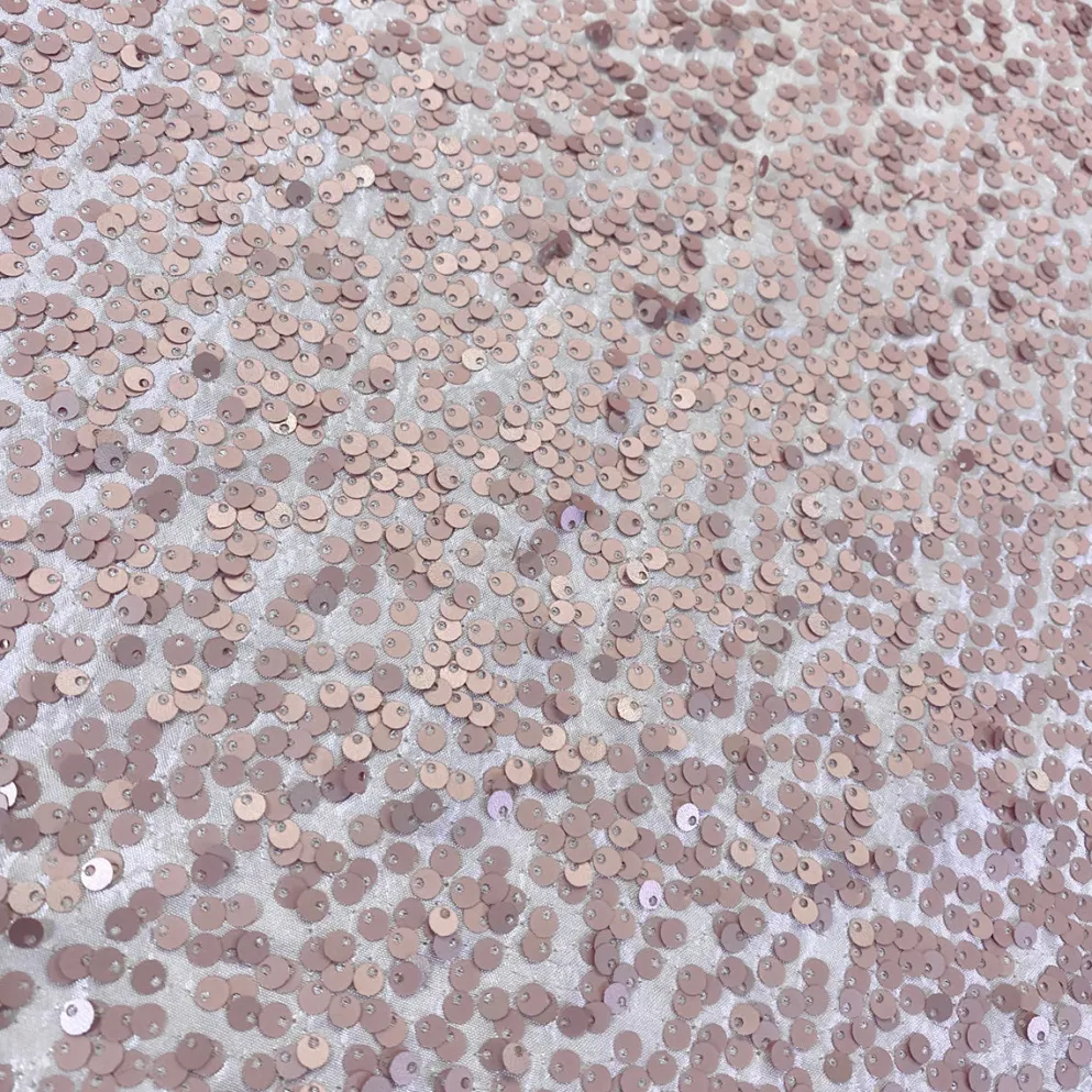 Taffeta Sequins (w/ Poly Lining) Table Napkin in Blush Matte