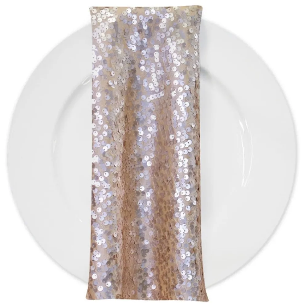 Taffeta Sequins (w/ Poly Lining) Table Napkin in Champagne
