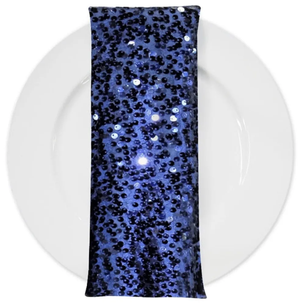 Taffeta Sequins (w/ Poly Lining) Table Napkin in Navy