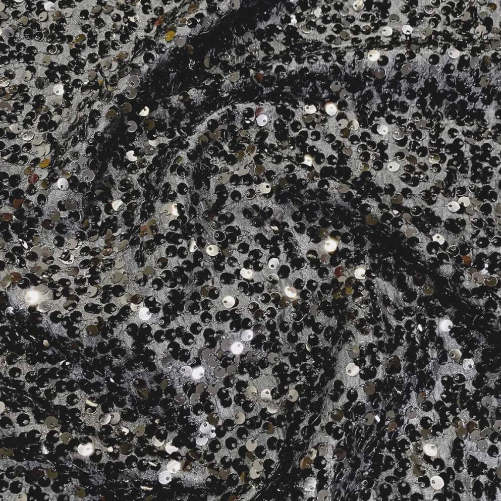 Taffeta Sequins (w/ Poly Lining) Table Napkin in Charcoal