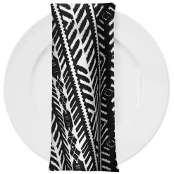 Topaz (Poly Print) Table Napkin in Black / White