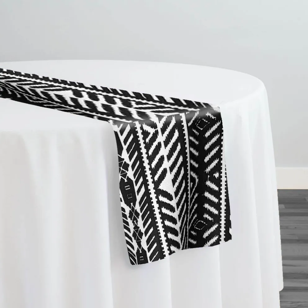 Topaz (Poly Print) Table Runner in Black / White