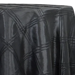 Triple Pleat Pintuck Table Linen in Black