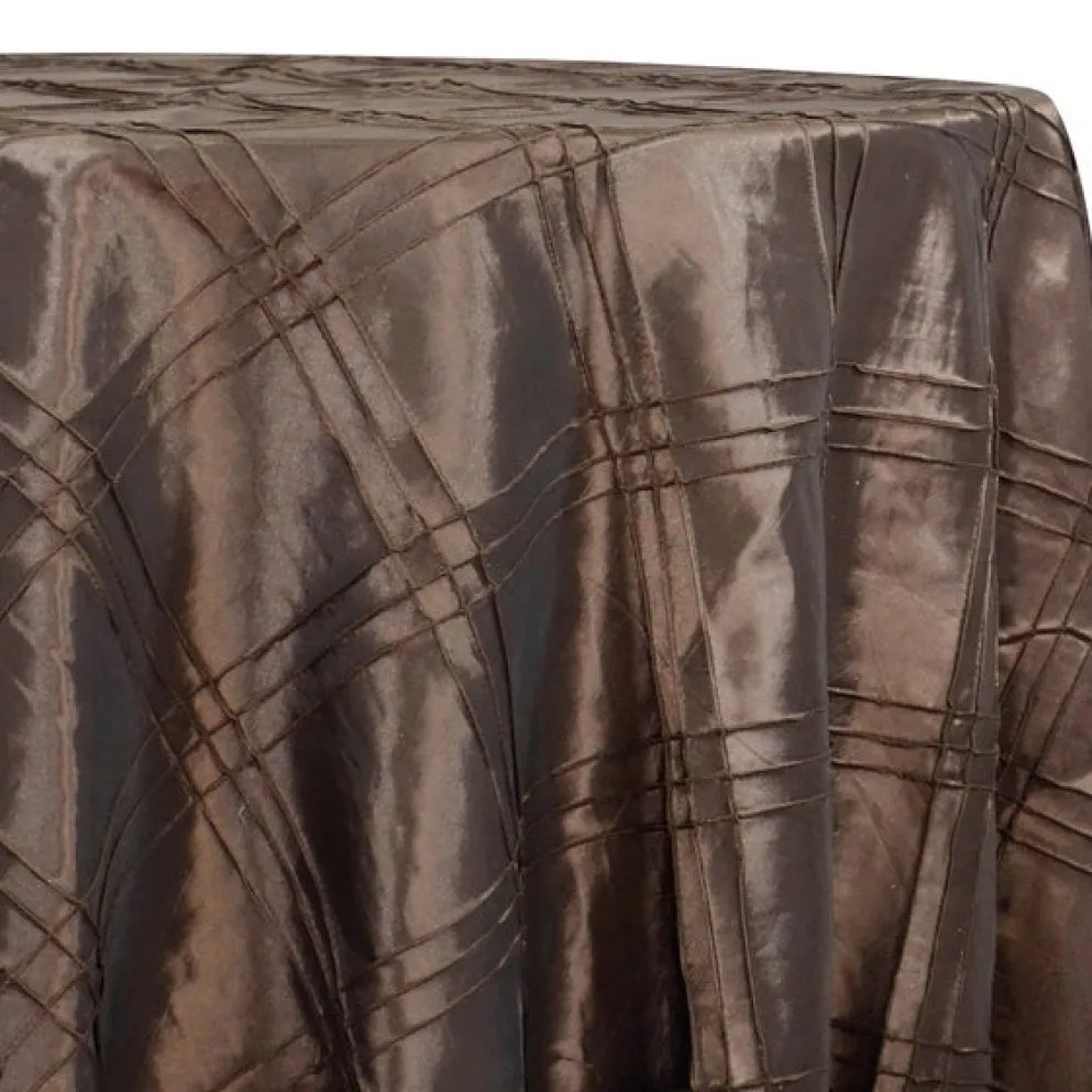Triple Pleat Pintuck Table Linen in Brown