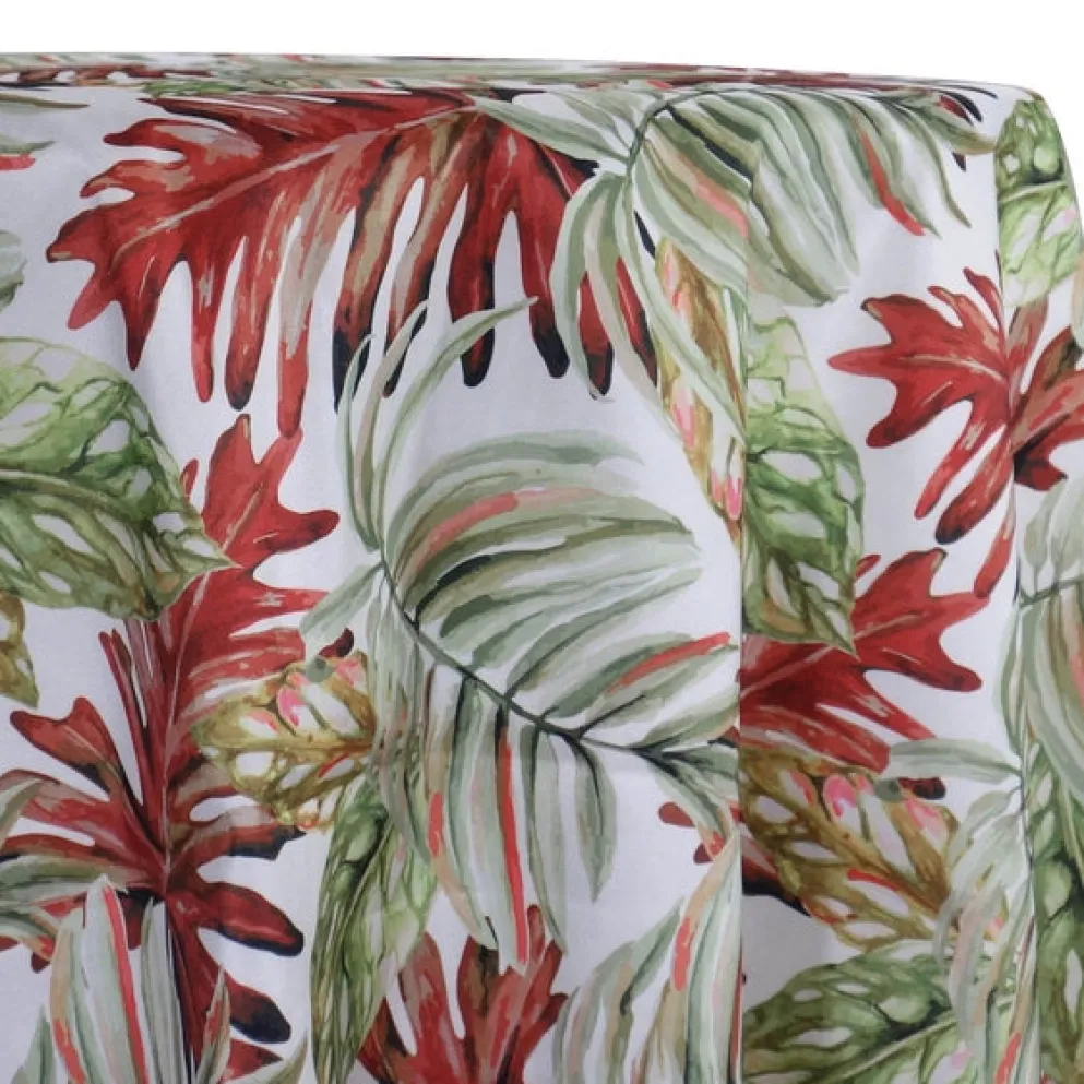 Tropical Print (Dupioni) Table Linen in Red