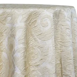 Tuscany Jacquard (Reversible) Table Linen in Champagne and Gold