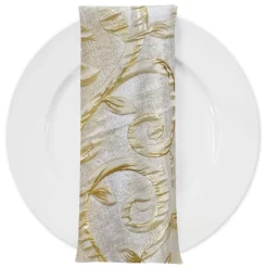 Tuscany Jacquard (Reversible) Table Napkin in Champagne and Gold