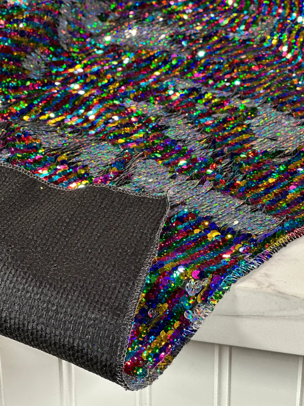 Two-Tone Sequins Table Linen in Rainbow