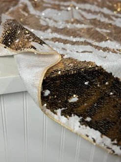Two-Tone Sequins Table Linen in Gold and White
