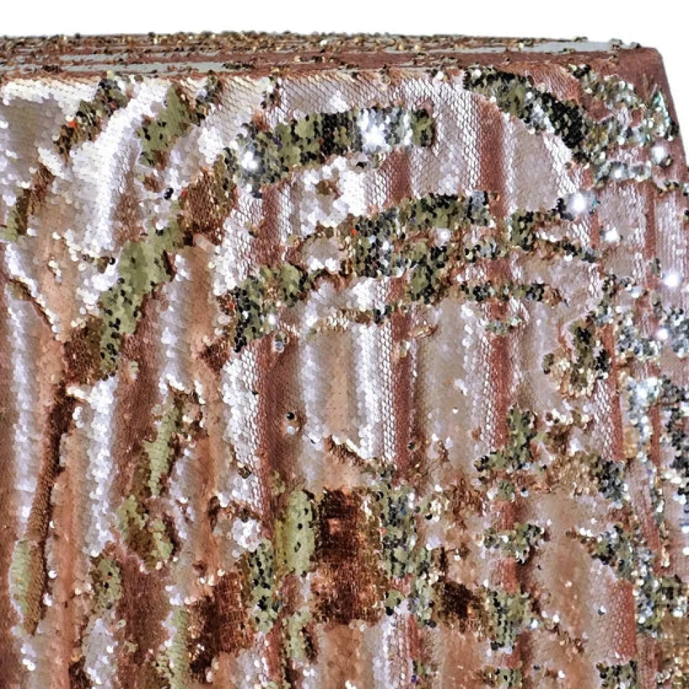 Two-Tone Sequins Table Linen in Champagne and Blush
