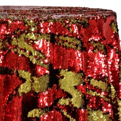 Two-Tone Sequins Table Linen in Red and Gold