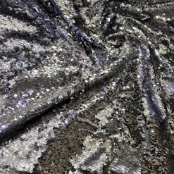 Two-Tone Sequins Table Runner in Pewter and Silver