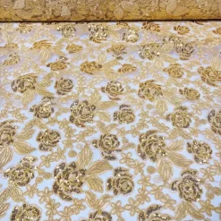 Valentina Lace Table Linen in Gold