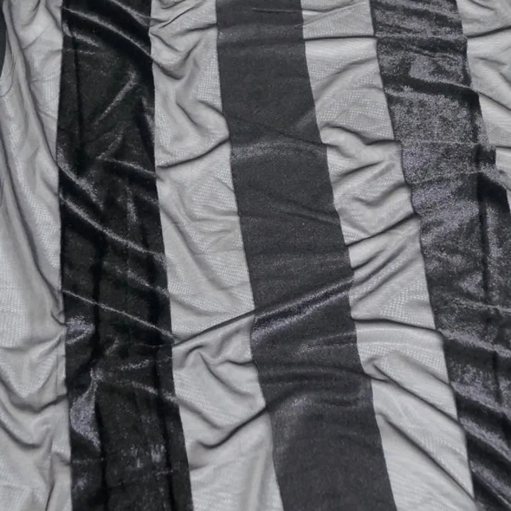 Velvet Stripe Table Linen in Black