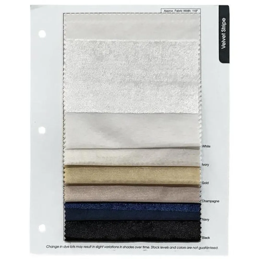 Velvet Stripe Table Linen in Champagne