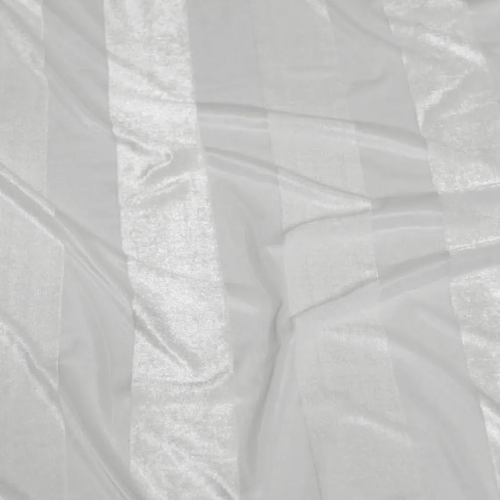 Velvet Stripe Table Linen in White