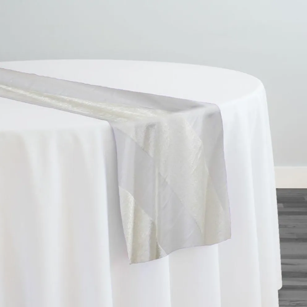 Velvet Stripe Table Runner in Ivory