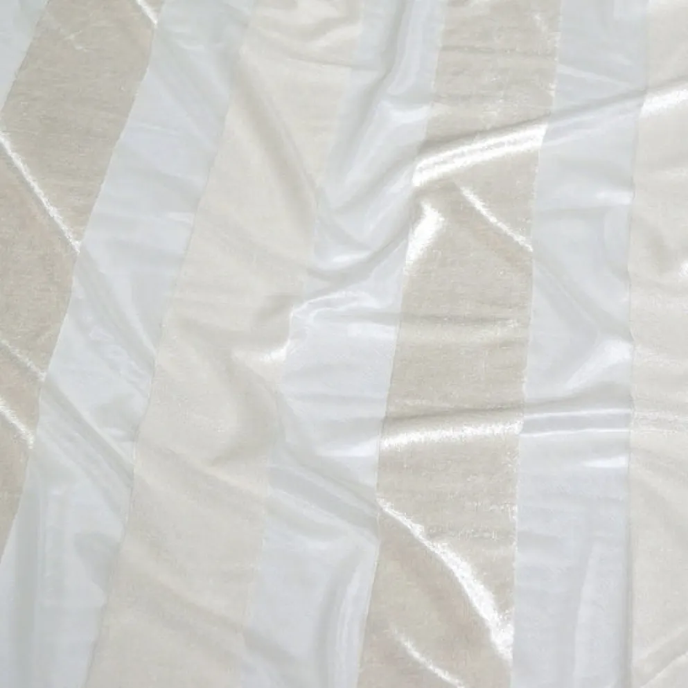 Velvet Stripe Table Runner in Ivory