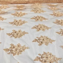 Venetian Lace Table Linen in Champagne