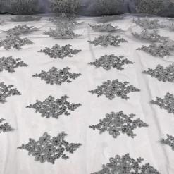 Venetian Lace Table Runner in Silver