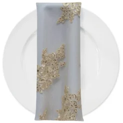 Venetian Lace (w/ Poly Lining) Table Napkin in Ivory
