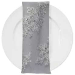 Venetian Lace (w/ Poly Lining) Table Napkin in White