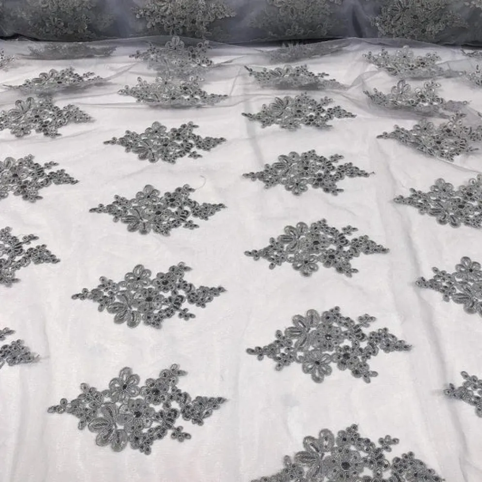 Venetian Lace (w/ Poly Lining) Table Napkin in Silver